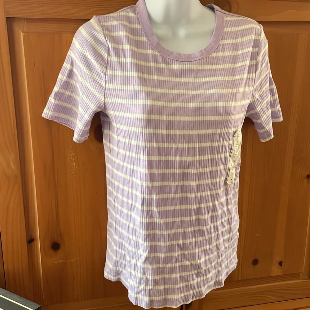 Striped Purple Tee 💜🤍 - Picture 10 of 13